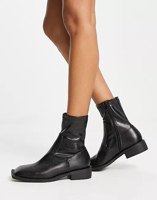 RAID Annelien square toe sock boots in black - exclusive to ASOS Cover