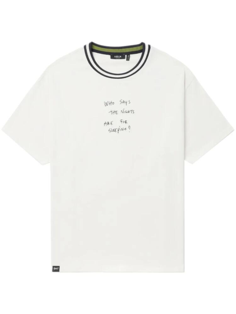 FIVE CM text-print cotton T-shirt - White Cover