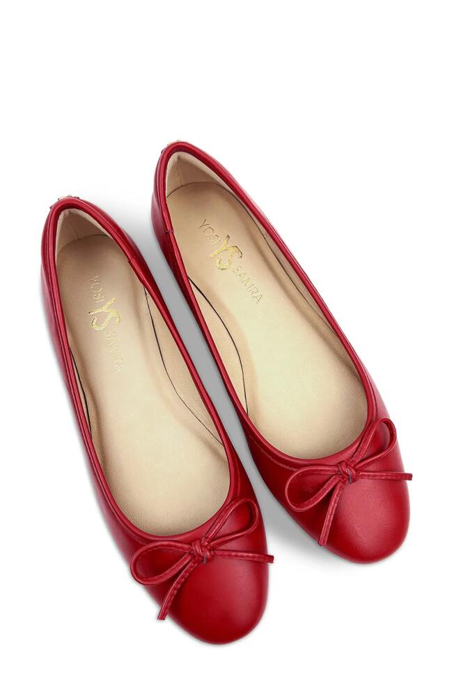 Yosi Samra Sadie Cap Toe Ballet Flat in Red Leather Cover