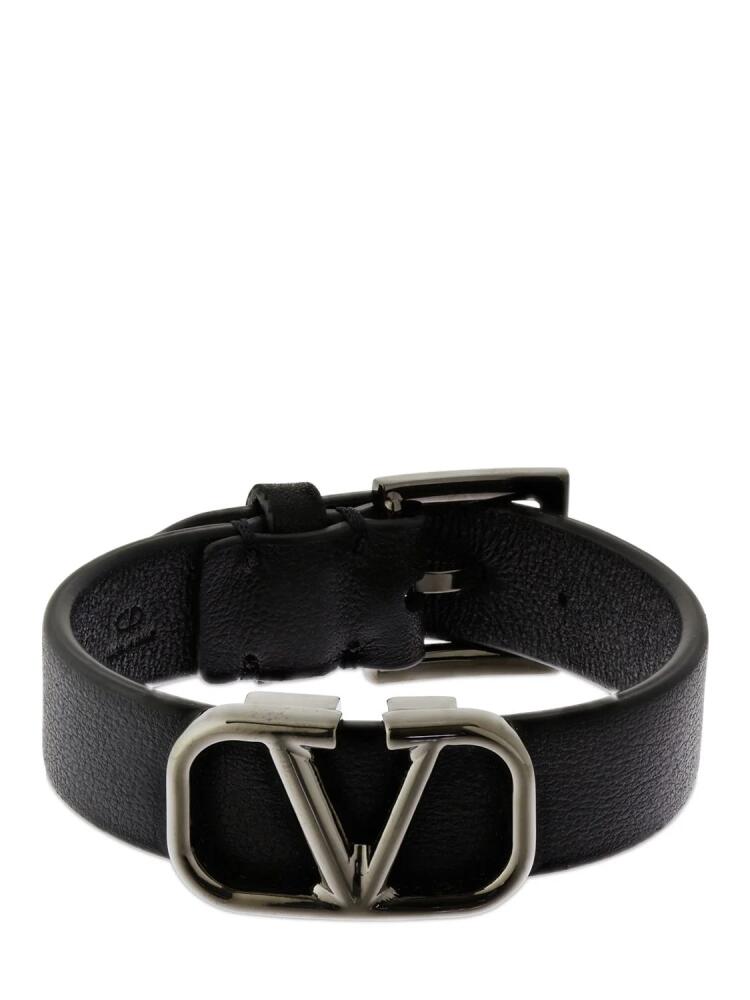 VALENTINO GARAVANI V Logo Leather Belt Bracelet Cover