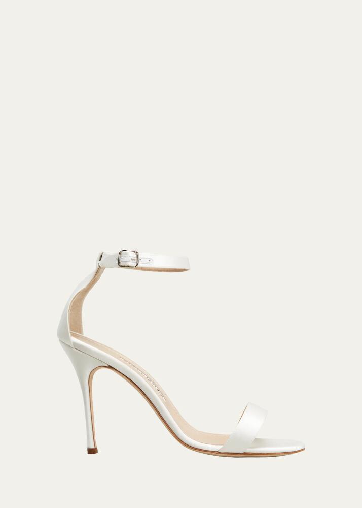 Manolo Blahnik Chaos Satin Stiletto Sandals Cover