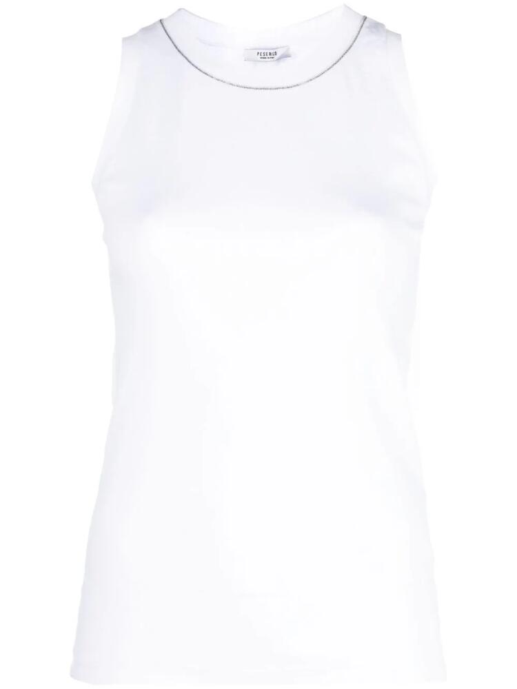 Peserico contrast-trim tank top - White Cover