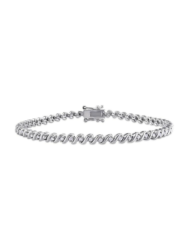 Sonatina Women's Sterling Silver & 0.495 TCW Diamond Tennis Bracelet Cover