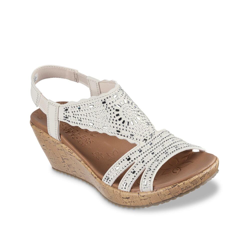 Skechers Beverlee Dazzling Charm Wedge Sandal | Women's | Off White Cover