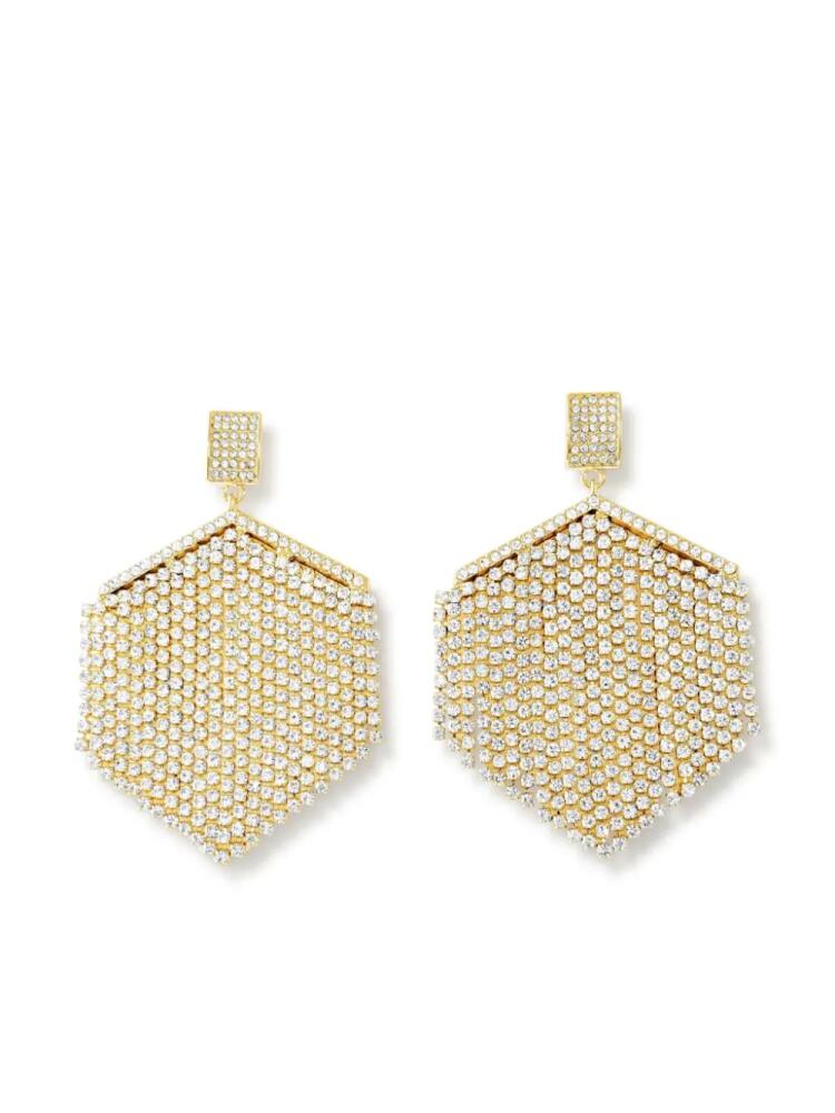 Hzmer Jewelry crystal-embellished drop earrings - Gold Cover