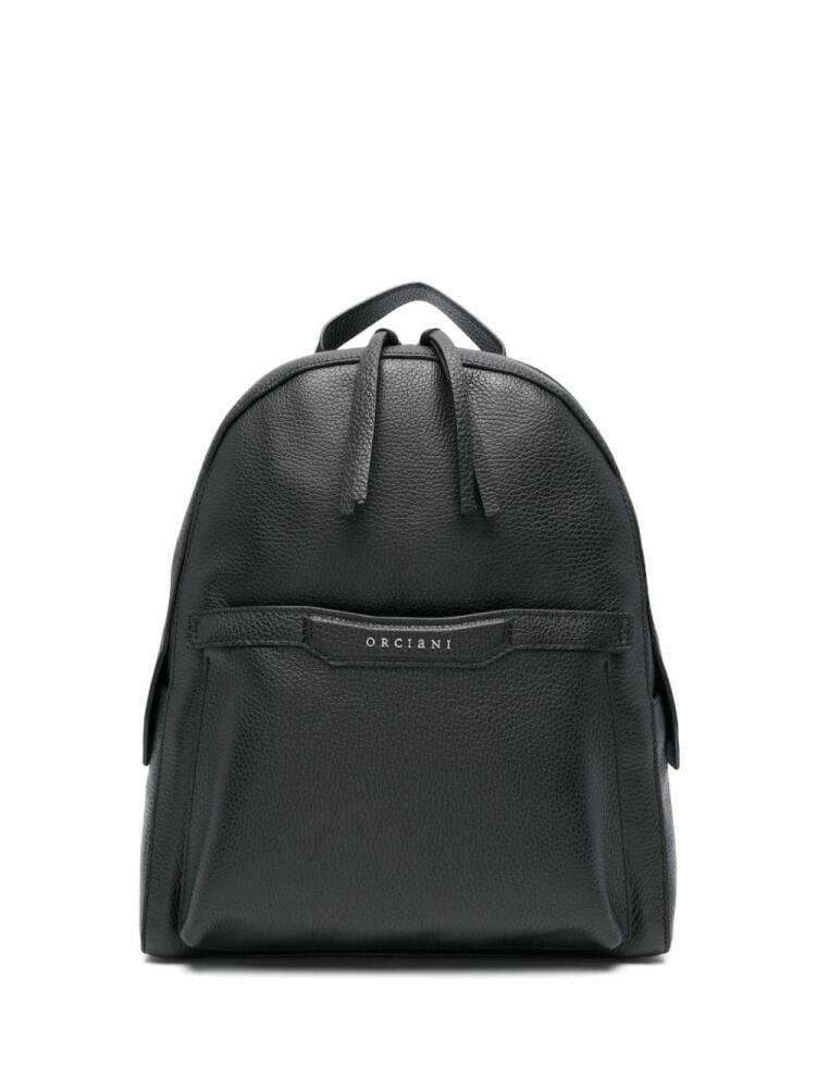 Orciani logo-lettering backpack - Black Cover