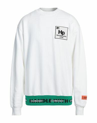 Heron Preston Man Sweatshirt White Cotton, Elastane, Polyester, Polyurethane, Acrylic Cover