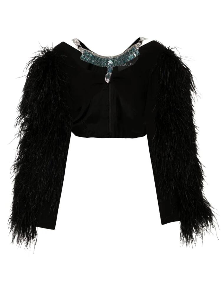 Loulou crystal-embellished top - Black Cover