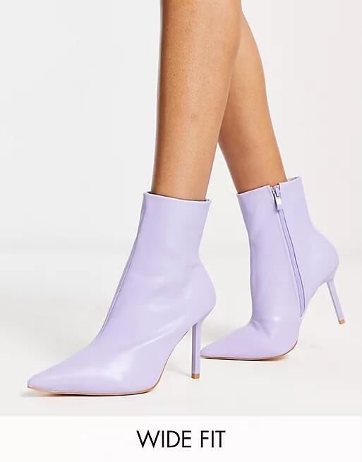 RAID Wide Fit Tamrya stiletto ankle boots in lavendar-Purple Cover