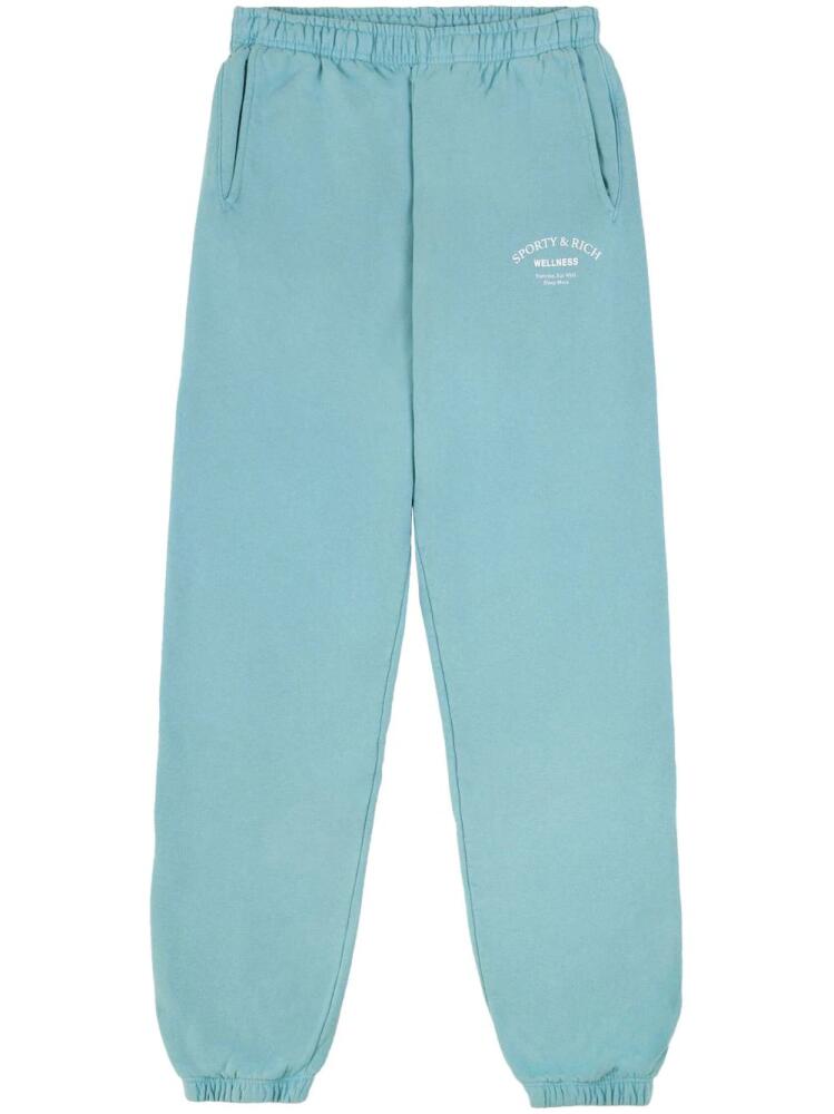 Sporty & Rich logo-print cotton track pants - Blue Cover