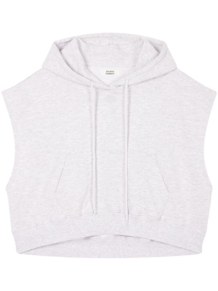 STUDIO TOMBOY sleeveless cotton hoodie - White Cover