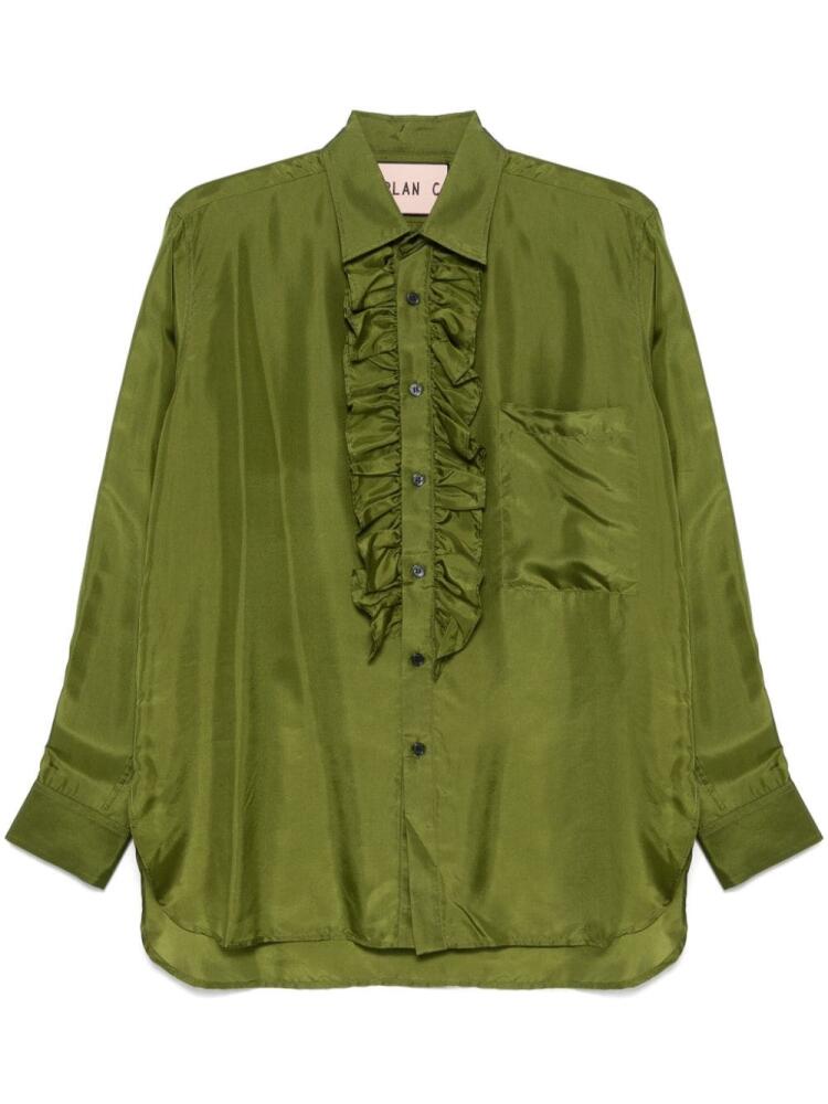 Plan C ruffle-detailed shirt - Green Cover