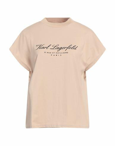 Karl Lagerfeld Woman T-shirt Camel Organic cotton Cover