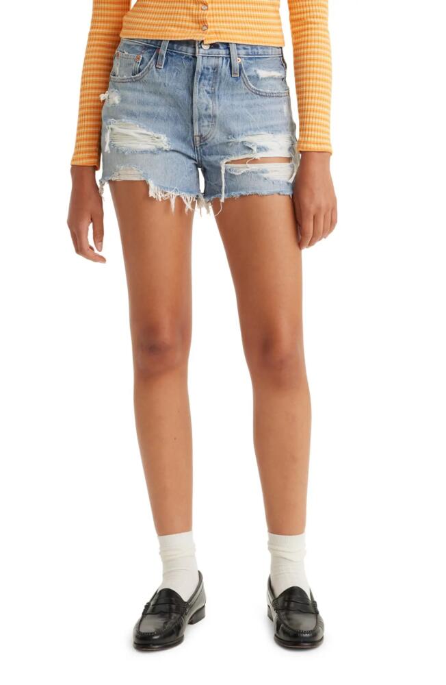 levi's 501 Original Ripped Cutoff Denim Shorts in Camp Point Cover