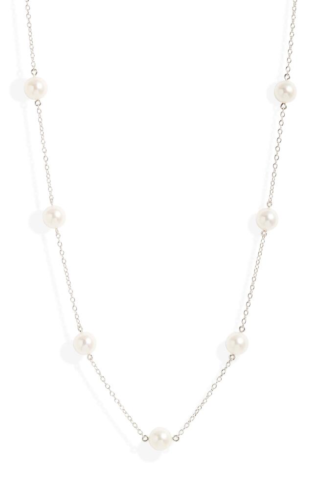 Mikimoto Akoya Pearl Station Chain Necklace in White Gold Cover