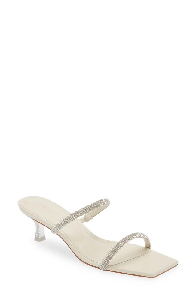 Cult Gaia Nami Crystal Kitten Heel Slide Sandal in Off White Cover