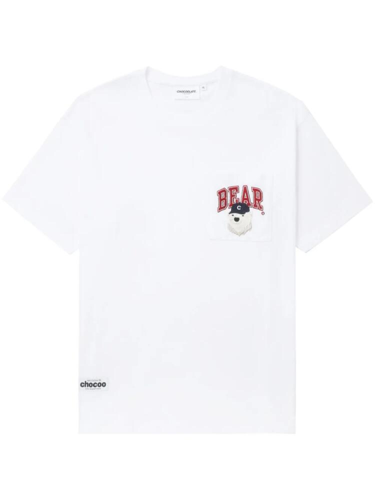 CHOCOOLATE bear-print cotton T-shirt - White Cover