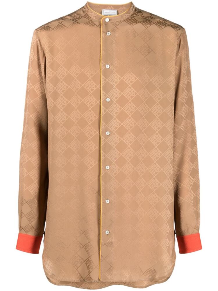 Pierre-Louis Mascia monogram silk shirt - Neutrals Cover