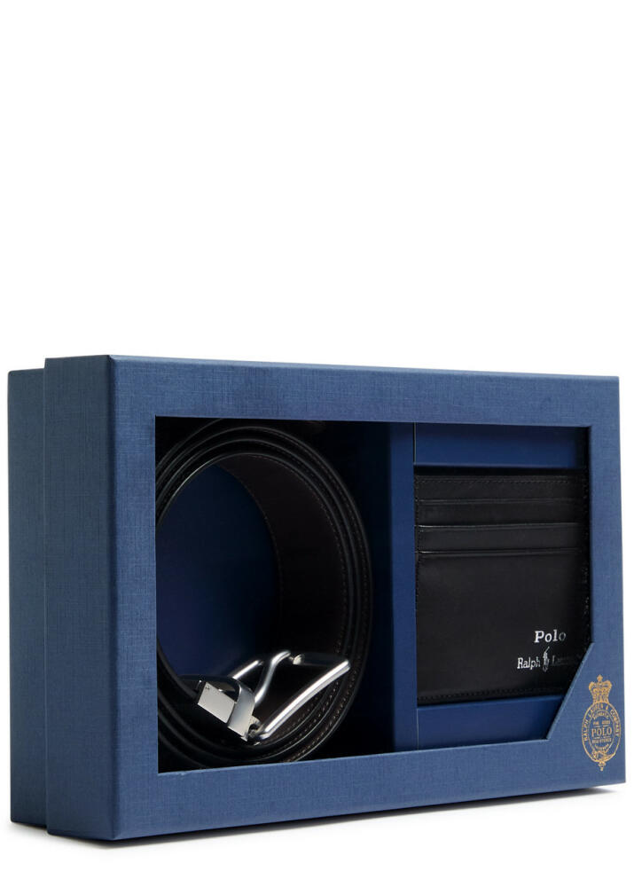 Polo Ralph Lauren Leather Belt and Card Holder set - Black Cover