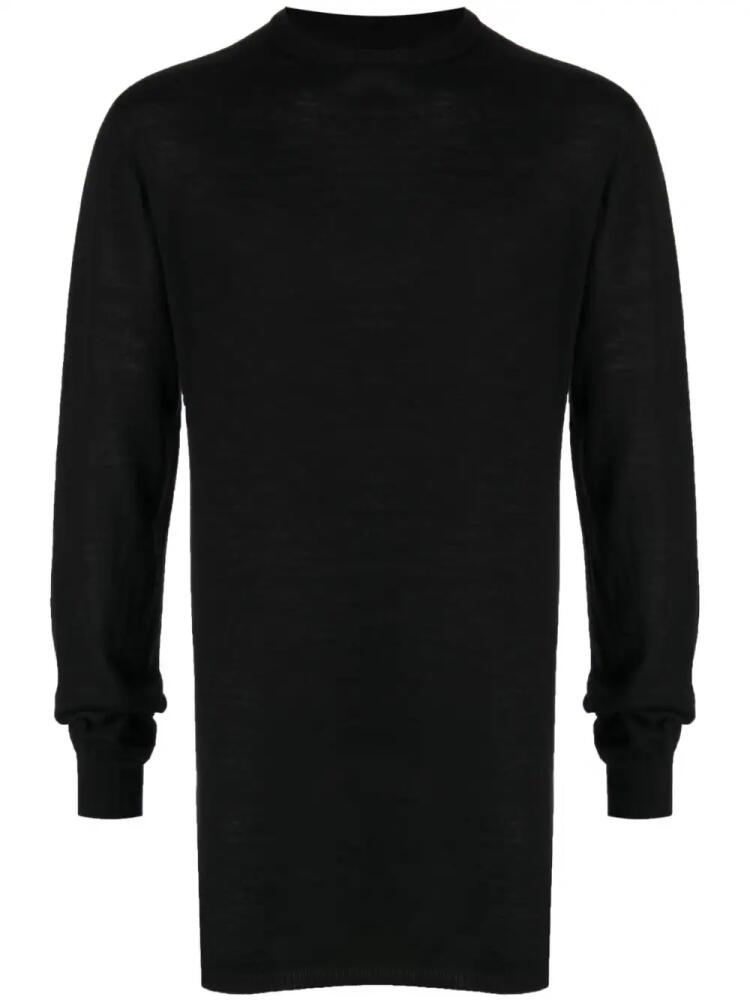 Rick Owens long-line crew-neck sweatshirt - Black Cover