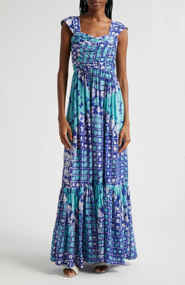 BUSAYO Tunde Maxi Dress in Blue Multi Cover