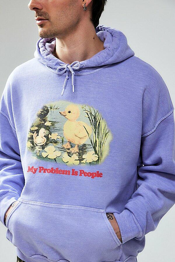 Urban Outfitters UO Blue My Problem Is People Hoodie Sweatshirt in Blue Cover