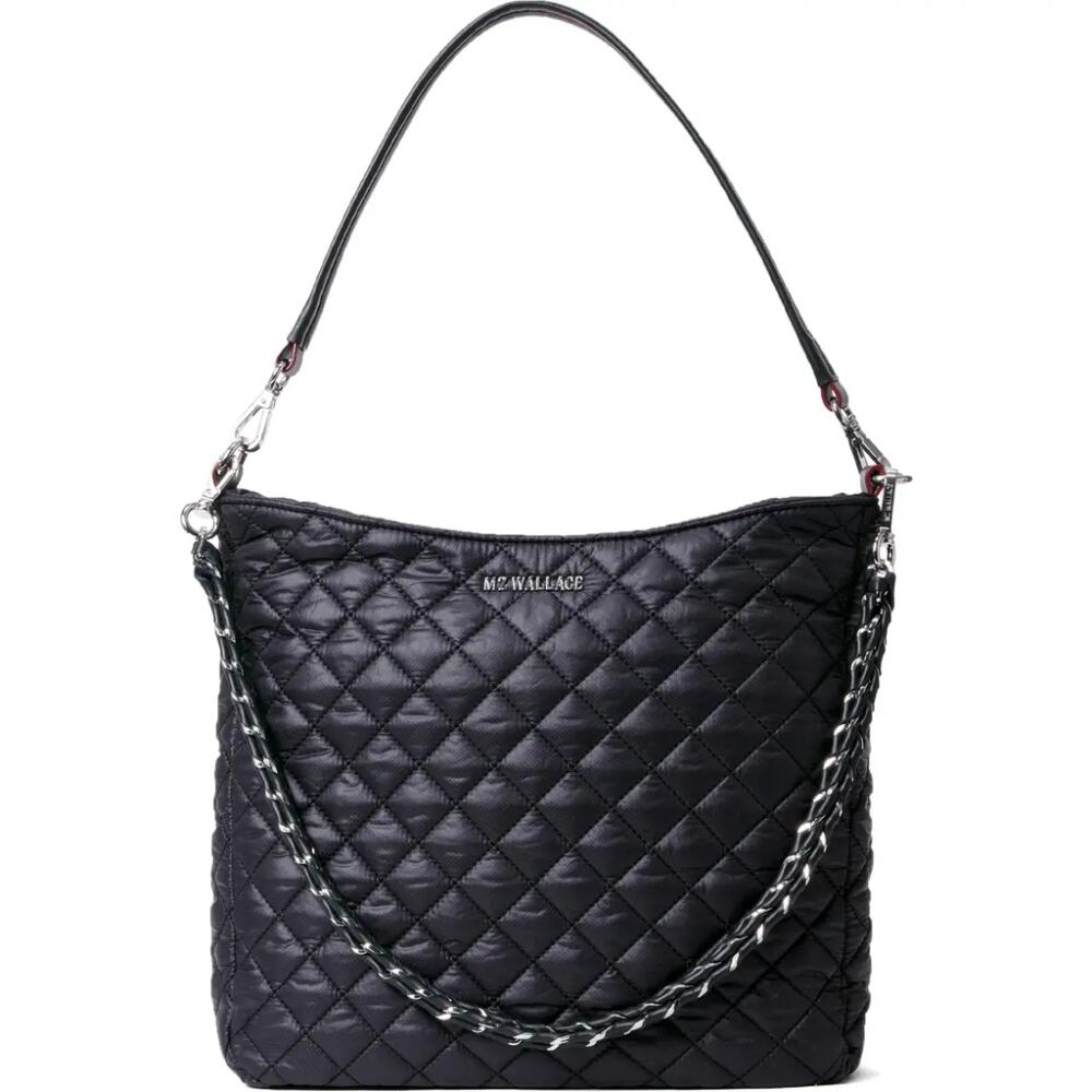 MZ Wallace Crosby Quilted Nylon Hobo Bag in Black Cover