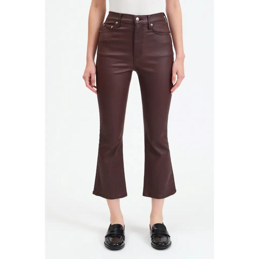 DAZE Shy High Waist Coated Kick Flare Jeans in Coated Malbec Cover