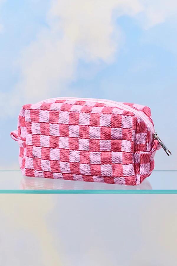 Bougie On The Run Checkered Pouch in Pink Cover