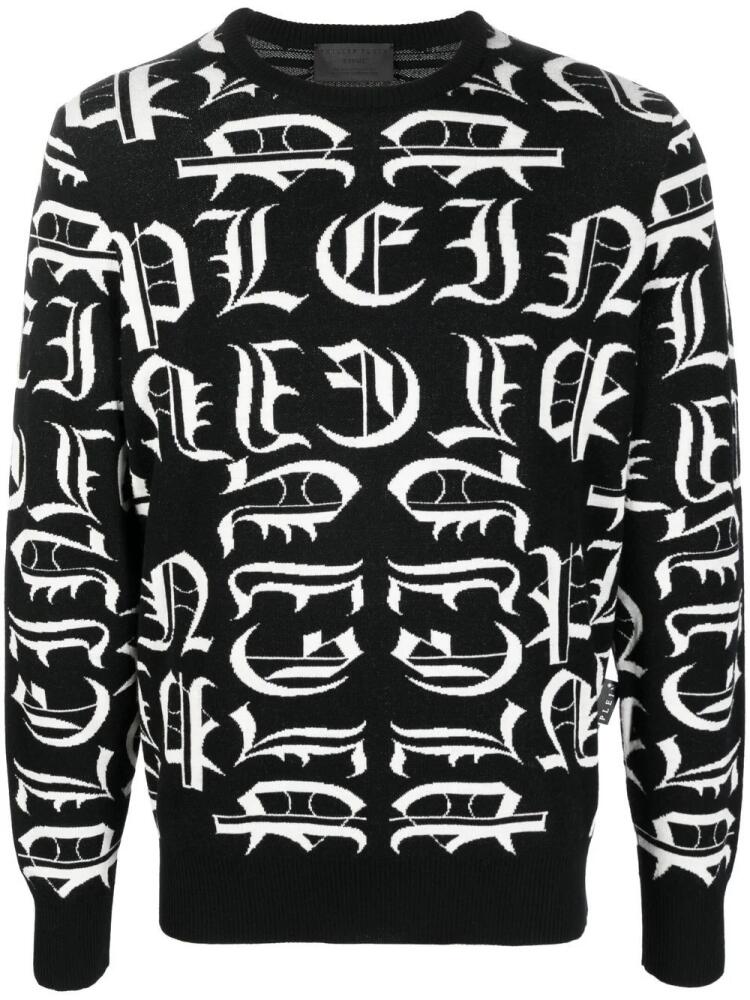 Philipp Plein logo-embroidered crew neck sweater - Black Cover