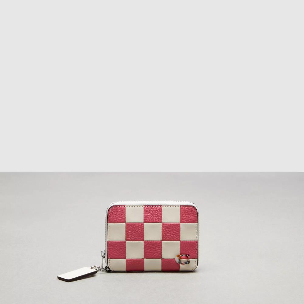 Coachtopia Zip Around Wallet In Upcrafted Checkerboard Leather Cover