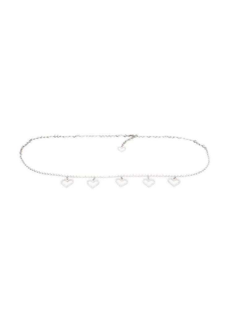 Alessandra Rich crystal heart belt - Silver Cover