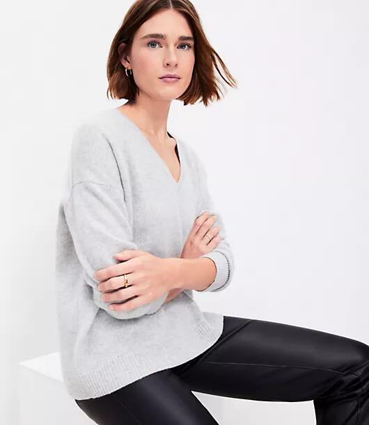 Loft Relaxed V-Neck Cashmere Sweater Cover