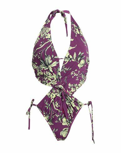 Miss Bikini Luxe Woman One-piece swimsuit Deep purple Polyamide, Elastic fibres Cover