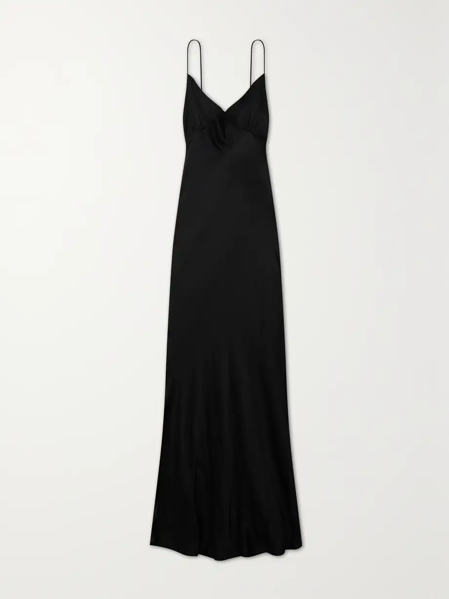 Faithfull - + Net Sustain Santiana Open-back Lenzing Ecovero-satin Maxi Dress - Black Cover