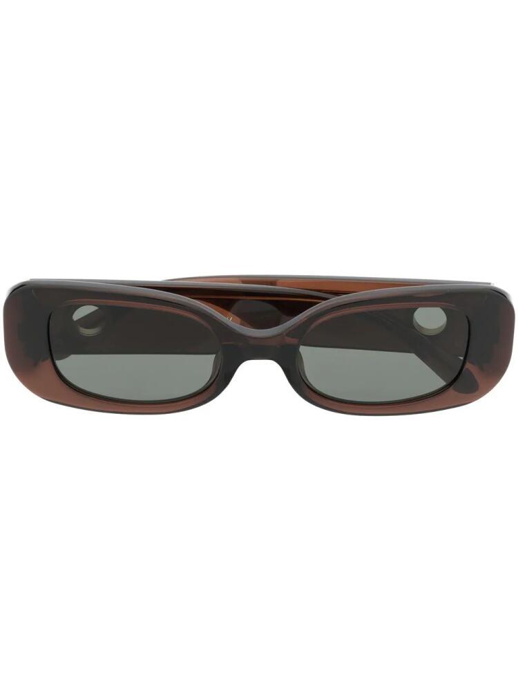 Linda Farrow logo-plaque sunglasses - Brown Cover