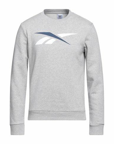 Reebok Man Sweatshirt Grey Cotton, Polyester Cover