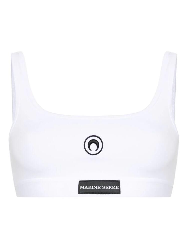 Marine Serre Crescent Moon-embroidered bra - White Cover