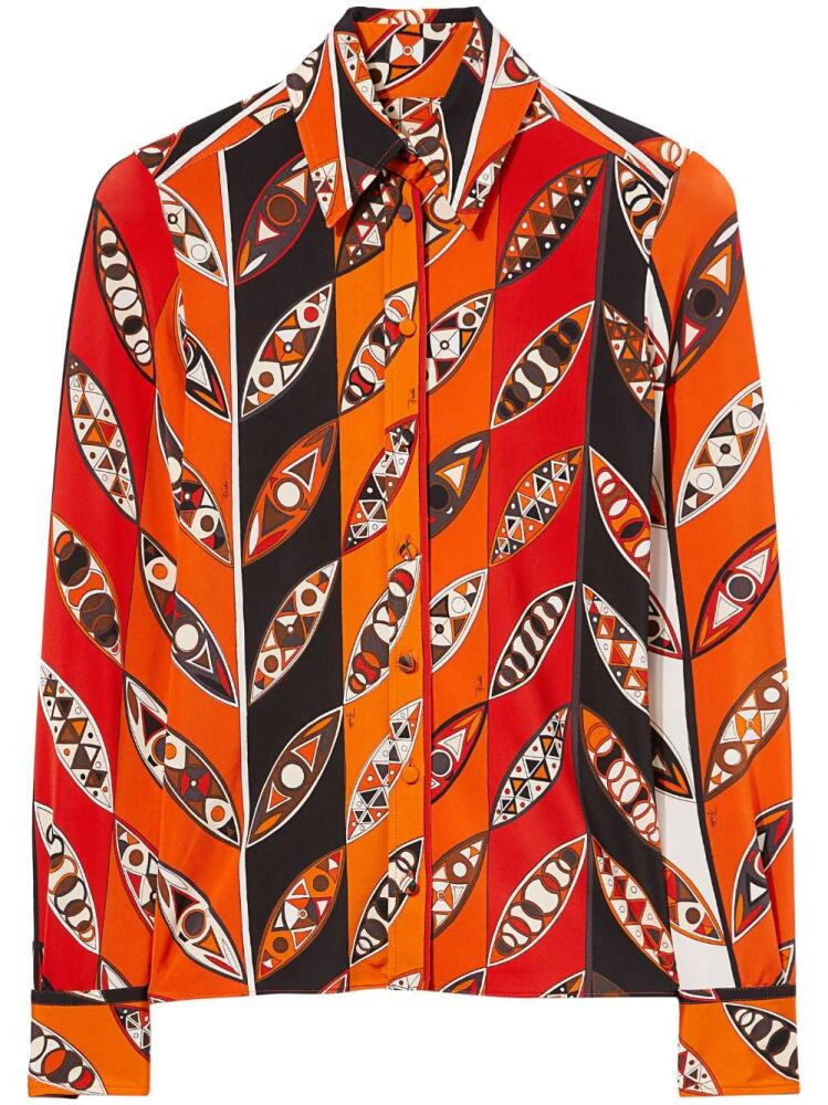 PUCCI Girandole-print long-sleeve shirt - Red Cover