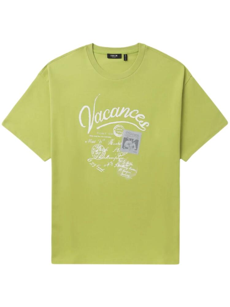 FIVE CM Vacances-print cotton T-shirt - Green Cover