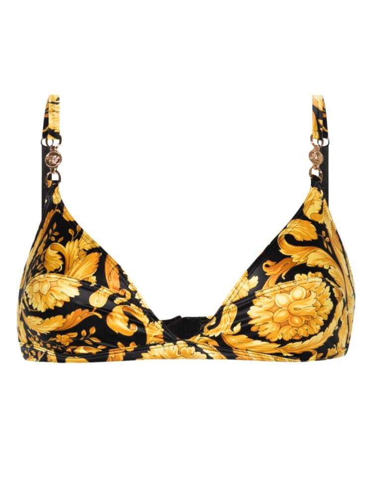 Versace Barocco-print Medusa-motif bra - Yellow Cover