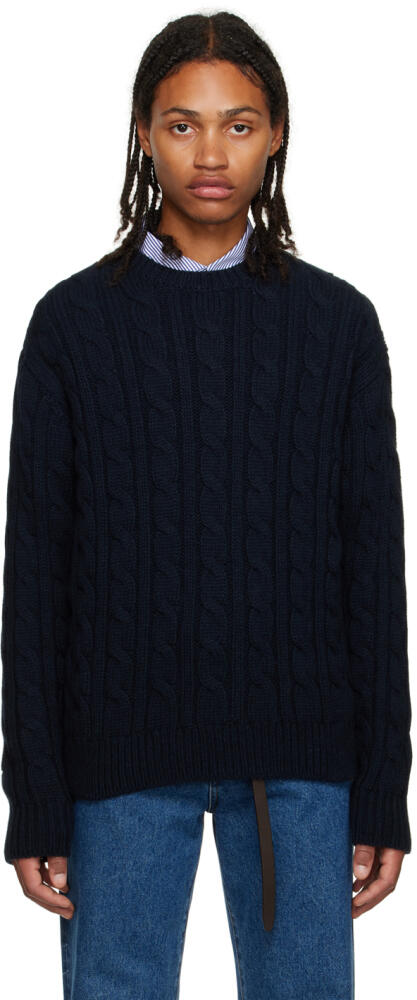 The Row Navy Aldo Sweater Cover