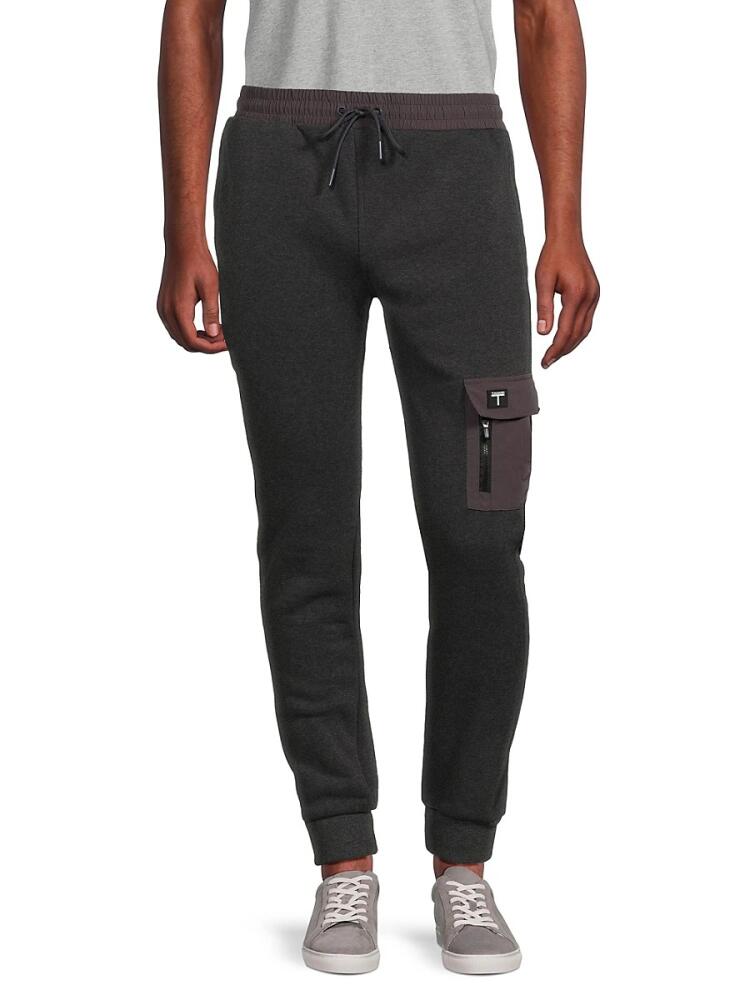 Tahari Men's Fleece Drawstring Joggers - Charcoal Cover