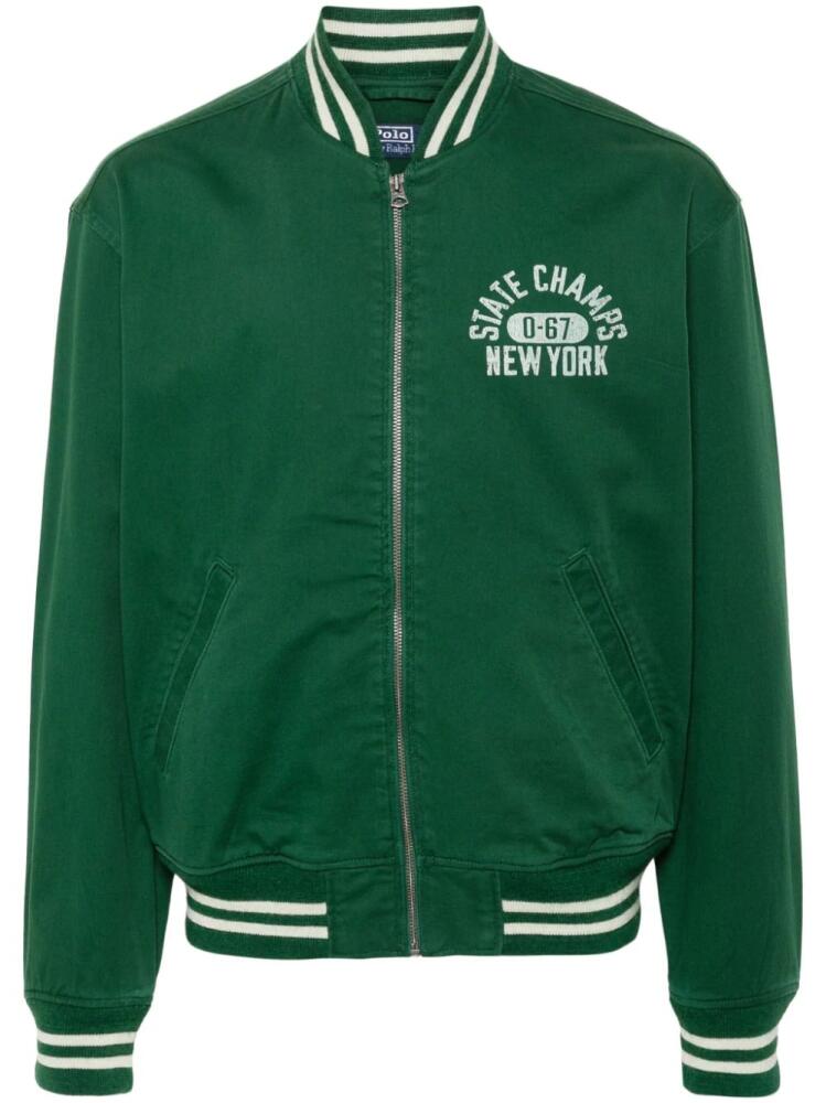 Polo Ralph Lauren Varsity cotton bomber jacket - Green Cover