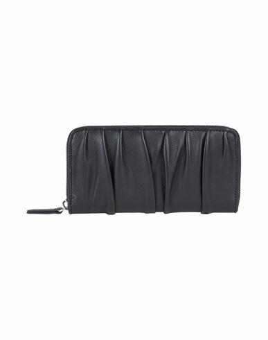 Les Visionnaires Julie Silky Leather Woman Wallet Black Lambskin Cover