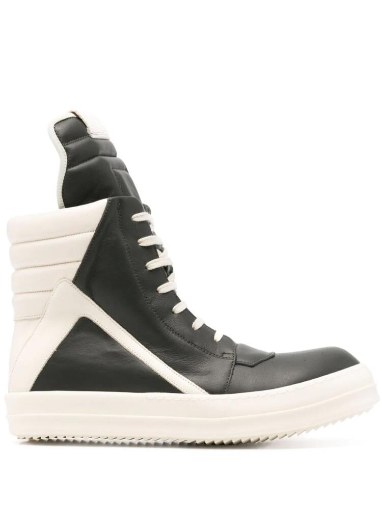 Rick Owens Porterville Geobasket two-tone sneakers - Green Cover