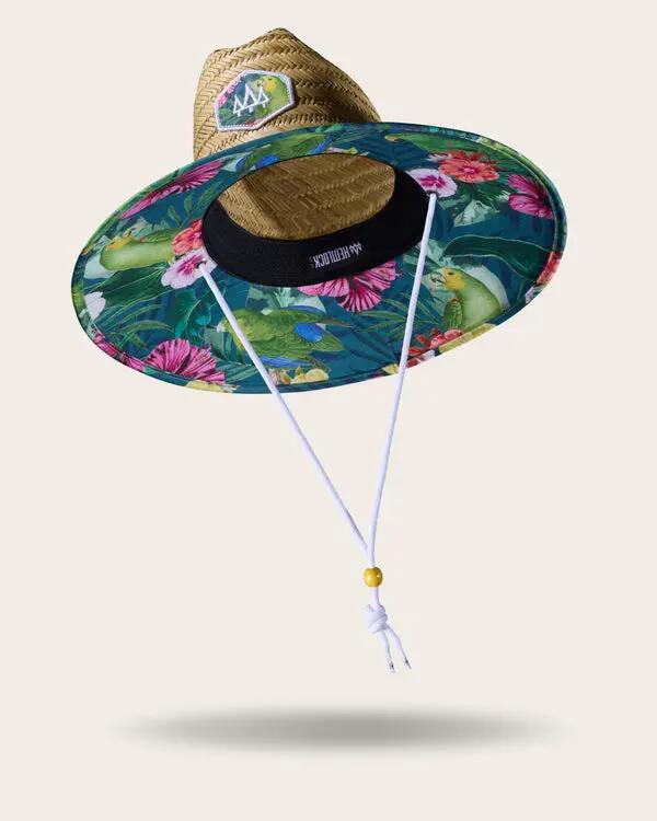 Hemlock Caicos Straw Lifeguard Hat in Parrots Cover