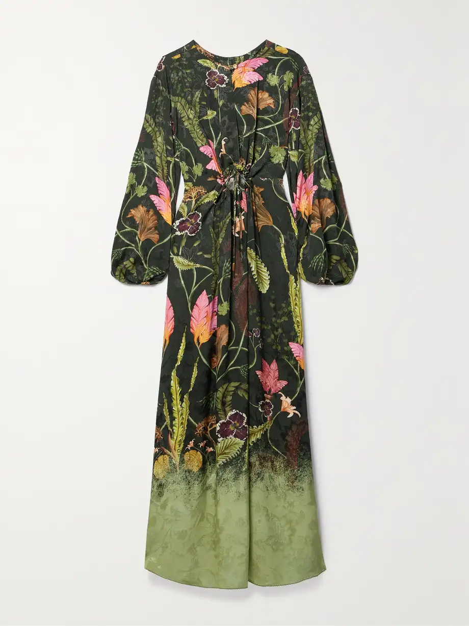 Agua by Agua Bendita - + Net Sustain Antonieta Habitat Floral-print Jacquard Maxi Dress - Green Cover