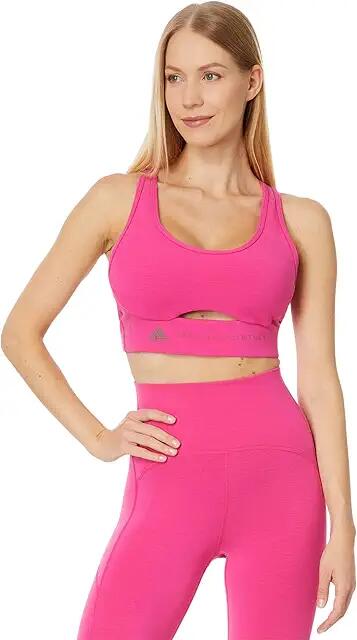 adidas by Stella McCartney TrueStrength Yoga Medium Support Sports Bra IT5718 (Real Magenta) Women's Bra Cover