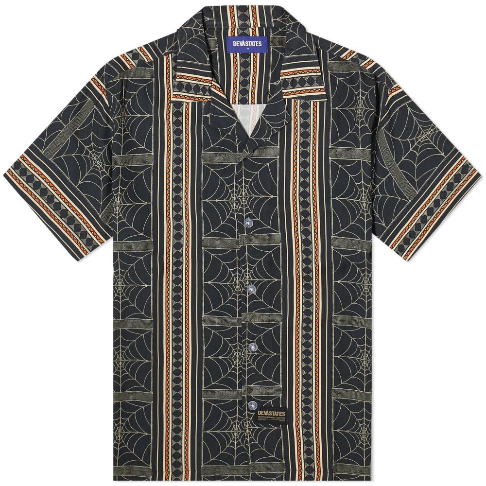 Deva States Men's Cobweb Short Sleeve Vacation Shirt in Multi Cover